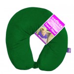 VIAGGI Microbead U Shape Travel Neck Pillow With Fleece - Hunter Green